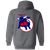 Birmingham Bulls WHA Hockey Team Full Zip Hoodie rear view in Dark Heather