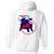 Birmingham Bulls WHA Hockey Team Full Zip Hoodie rear view in White