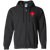 Calgary Cowboys WHA Hockey Team Full Zip Hoodie front view in Black