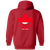 Calgary Cowboys WHA Hockey Team Full Zip Hoodie back view in Red