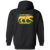Chicago Cougars WHA Hockey Team Full Zip Hoodie rear view in Black