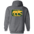 Chicago Cougars WHA Hockey Team Full Zip Hoodie rear view in Dark Heather
