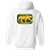 Chicago Cougars WHA Hockey Team Full Zip Hoodie rear view in White