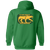 Chicago Cougars WHA Hockey Team Full Zip Hoodie rear view in Irish Green
