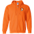 Denver Spurs WHA Hockey Team Full Zip Hoodie front view in Safety Orange
