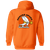Denver Spurs WHA Hockey Team Full Zip Hoodie rear view in Safety Orange