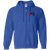 Indianapolis Racers WHA Hockey Team Full Zip Hoodie front view in Royal Blue