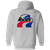 Indianapolis Racers WHA Hockey Team Full Zip Hoodie rear view in Sport Grey