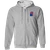 Jersey Knights WHA Hockey Team Full Zip Hoodie front view in Sport Grey