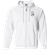 Minnesota Fighting Saints WHA Hockey Team Full Zip Hoodie front view in White