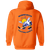 Minnesota Fighting Saints WHA Hockey Team Full Zip Hoodie rear view in Safety Orange