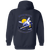 Minnesota Fighting Saints WHA Hockey Team Full Zip Hoodie rear view in Navy