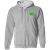 New England Whalers WHA Hockey Team Full Zip Hoodie front view in Sport Grey