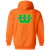 New England Whalers WHA Hockey Team Full Zip Hoodie reart view in Safety Orange