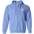 New York Raiders WHA Hockey Team Full Zip Hoodie front view in Carolina Blue