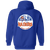 New York Raiders WHA Hockey Team Full Zip Hoodie rear view in Royal Blue
