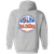 New York Raiders WHA Hockey Team Full Zip Hoodie rear view in Sport Grey