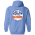 New York Raiders WHA Hockey Team Full Zip Hoodie rear view in Carolina Blue