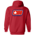 Ottawa Nationals WHA Hockey Team Full Zip Hoodie rear view in Red