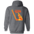 Philadelphia Blazers WHA Hockey Team Full Zip Hoodie rear view in Dark Heather