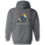 Phoenix Roadrunners WHA Hockey Team Full Zip Hoodie rear view in Dark Heather