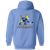 Phoenix Roadrunners WHA Hockey Team Full Zip Hoodie rear view in Carolina Blue