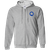 Quebec Bulldogs WHA Hockey Team Full Zip Hoodie front view in Sport Grey