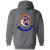 San Diego Mariners WHA Hockey Team Full Zip Hoodie rear view in Dark Heather
