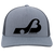 Baltimore Blades WHA Hockey Team Snapback Trucker Cap in Heather Grey/Light Charcoal