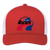 Indianapolis Racers WHA Hockey Team Snapback Trucker Cap in Red/White