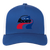 Indianapolis Racers WHA Hockey Team Snapback Trucker Cap in Royal Blue/White