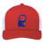 Jersey Knights WHA Hockey Team Snapback Trucker Cap in Royal Red/White