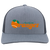 Vintage Anaheim Oranges World Team Tennis trucker cap with seamless 5-panel front and retro logo in heather grey/light charcoal