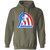 Retro Baltimore Banners pullover hoodie featuring vintage WTT tennis team logo in military green