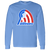 Vintage-style Baltimore Banners WTT long sleeve T-shirt with retro 1970s tennis team logo graphic in Carolina blue