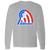 Vintage-style Baltimore Banners WTT long sleeve T-shirt with retro 1970s tennis team logo graphic in sport grey