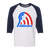 Retro Baltimore Banners Raglan 3/4 sleeve t-shirt featuring vintage WTT tennis team logo in white/navy