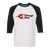Retro Chicago Aces raglan 3/4 sleeve shirt featuring vintage WTT tennis team logo in white/black