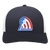 Vintage Baltimore Banners World Team Tennis trucker cap with seamless 5-panel front and retro logo in royal navy/white