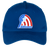 Vintage Baltimore Banners World Team Tennis twill cap with seamless 5-panel front and retro logo in royal blue