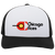 Vintage Chicago Aces World Team Tennis trucker cap with seamless 5-panel front and retro logo in white/black