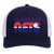 Vintage Cleveland Nets World Team Tennis trucker cap with seamless 5-panel front and retro logo in true navy/white