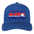 Vintage Cleveland Nets World Team Tennis trucker cap with seamless 5-panel front and retro logo in royal blue/white
