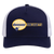 Vintage Denver Racquets World Team Tennis trucker cap with seamless 5-panel front and retro logo in true navy/white