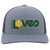 Vintage Detroit Loves World Team Tennis trucker cap with seamless 5-panel front and retro logo in heather grey/light charcoal