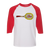 Retro Hawaii Leis raglan 3/4 sleeve t-shirt featuring vintage WTT tennis team logo in white/red