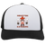 Vintage Houston E-Z Riders World Team Tennis trucker cap with seamless 5-panel front and retro logo in white/black