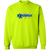 Retro Kansas City Explorers crewneck pullover sweatshirt featuring vintage WTT tennis team logo in safety green