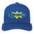Vintage Kansas City Explorers World Team Tennis trucker cap with seamless 5-panel front and retro logo in royal blue/white