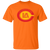 Vintage-style Los Angeles Strings WTT T-shirt with retro 1970s team logo graphic in safety orange
